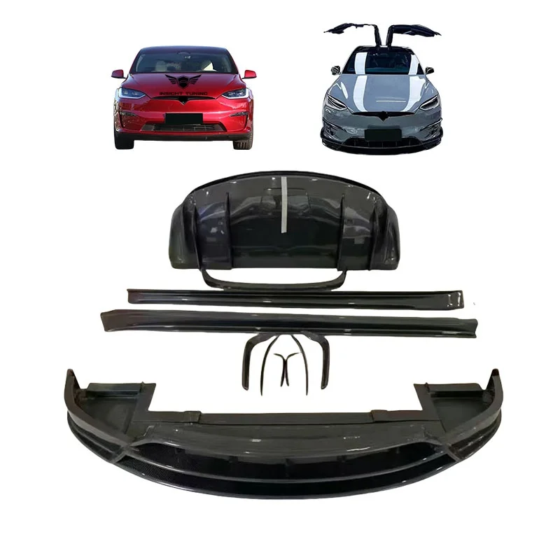 

RZ Style Carbon Fiber Car Accessories Bumper Lip Diffuser Body Kit For Tesla Model X Upgrade To RZ Style Bodykit