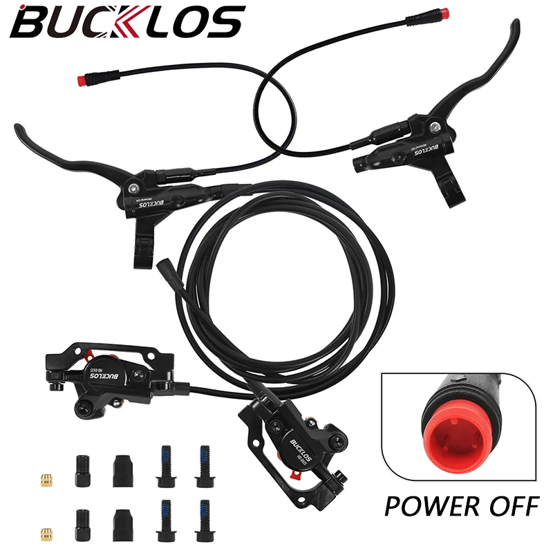 

BUCKLOS HD-E635 Scooter Brakes Set Power Off E-Bike Hydraulic Disc Brake Set 160mm Folding Bike Hydraulic Brakes Kit