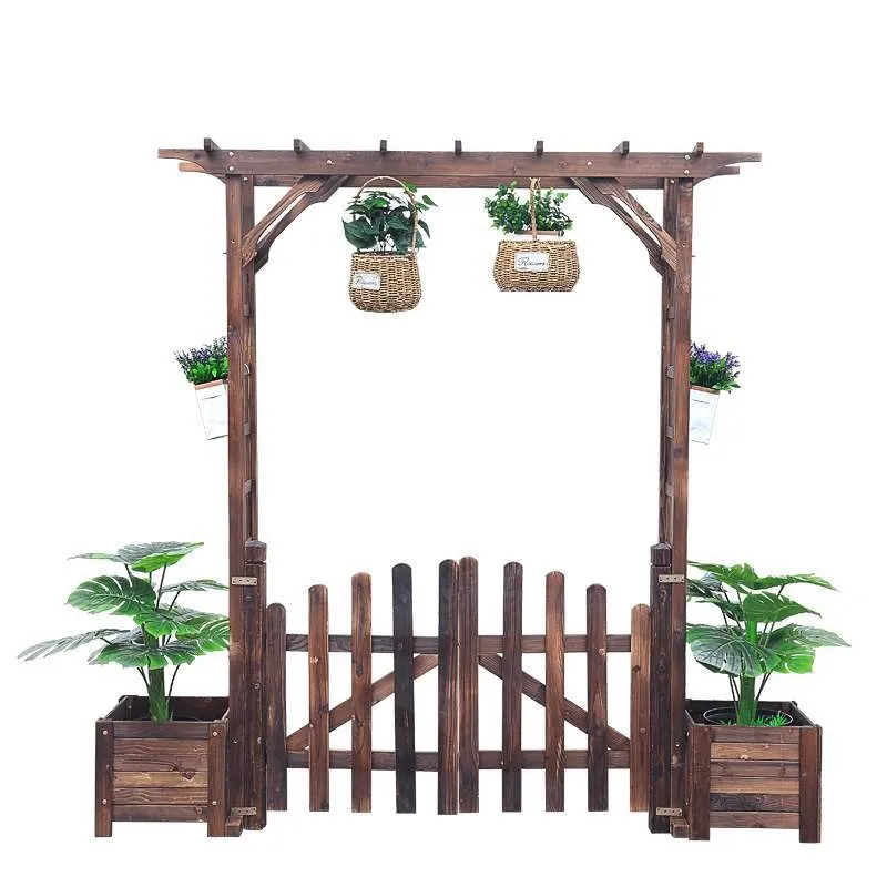 Outdoor Garden Patio and Backyard Easy Assemble Solid Wooden Arches, Arbours, Pergolas & Bridge with Bench
