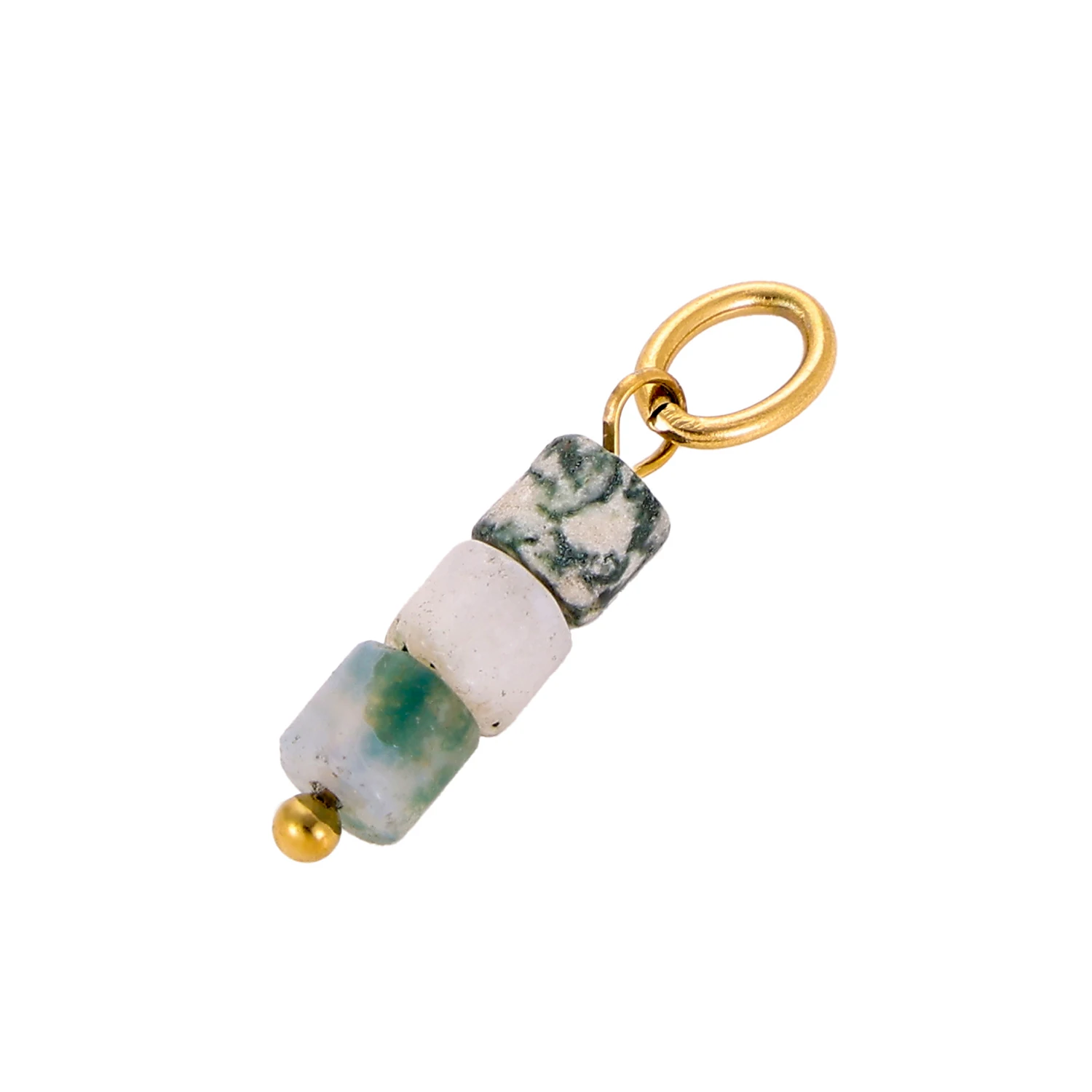 CARLIDANA New Style Natural Stone Smooth Pendant Gold Plated Natural Stone Charm Pendant for DIY Necklace and Bracelets Jewelry
