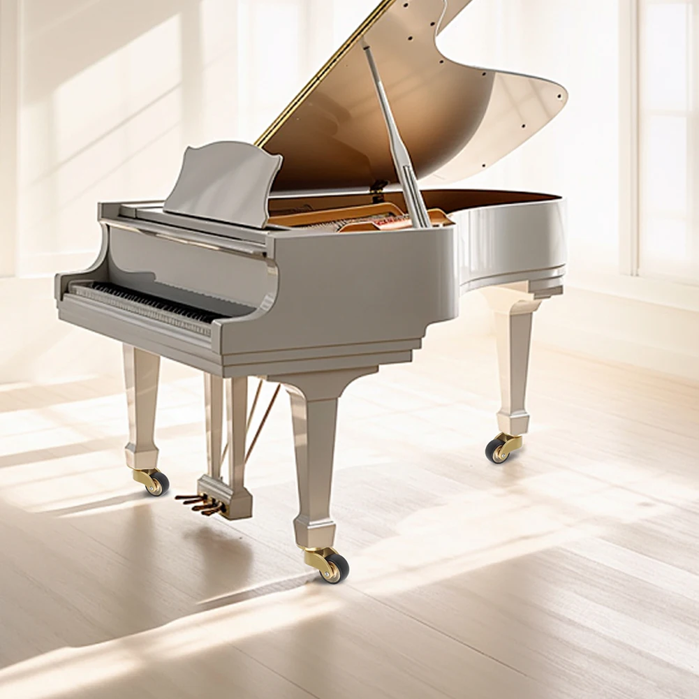 360 Degree Furniture Mobility Casters 360 Degree Rotation Brass Casters Brushed Brass Finish Enhanced Mobility