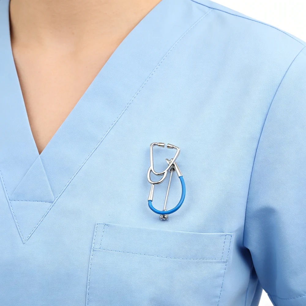 Hanreshe Classic Blue Stethoscope Pin Medical Enamel Brooch Badge Jewelry Accessories Gifts for Doctor Nurse