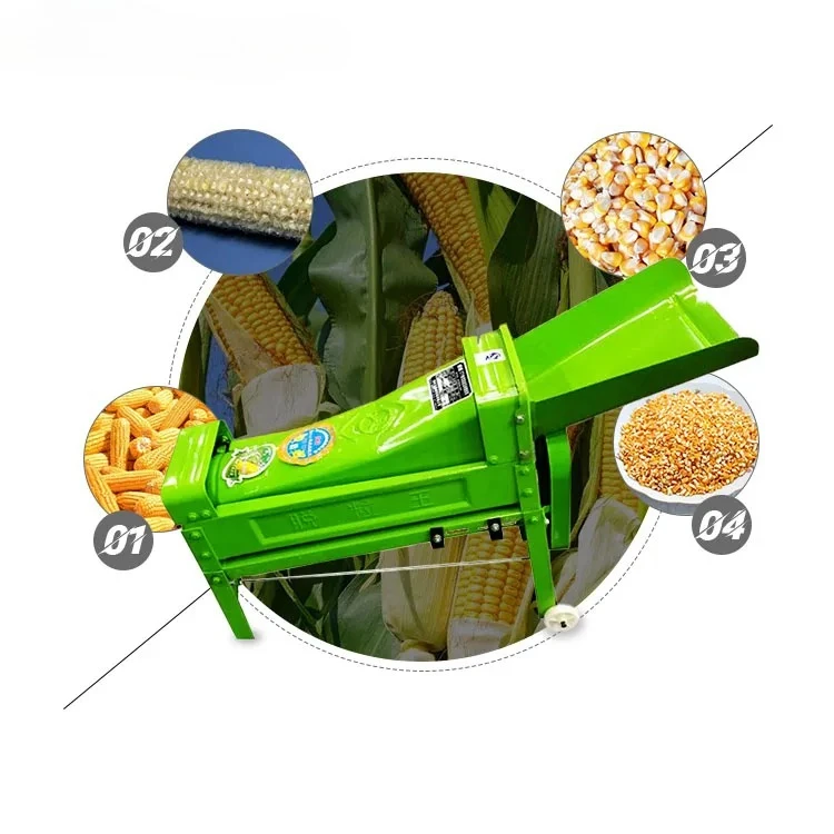 Integrated Corn Husking and Threshing Machine with Large Feeding Capacity, Low Power Consumption for Farm Grain Processing