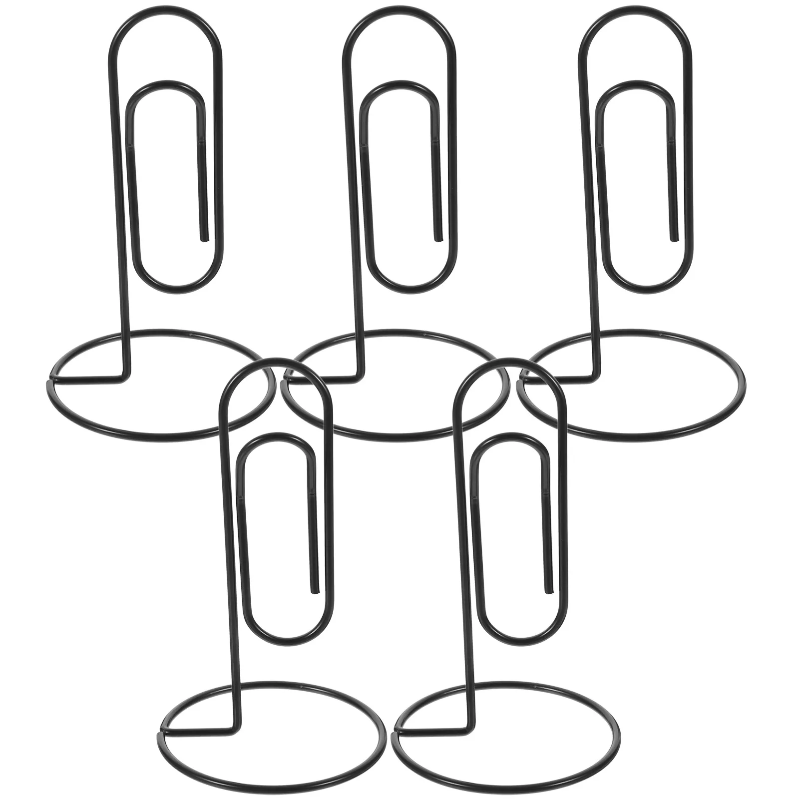 5 قطع من مشابك معدنية سوداء وتصميم عملي وبسيط لتنظيم الأوراق والوثائق متعددة الاستخدامات
