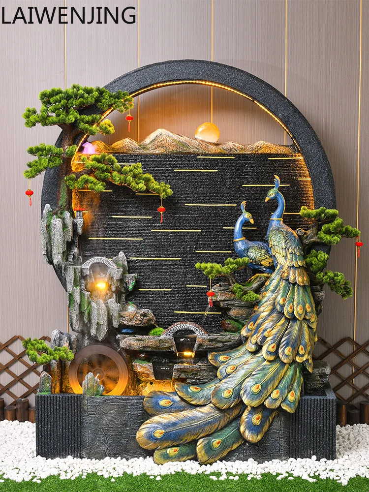 

SGF Water Curtain Wall Fountain Ornament Screen Living Room Entrance Floor Decoration Landscape