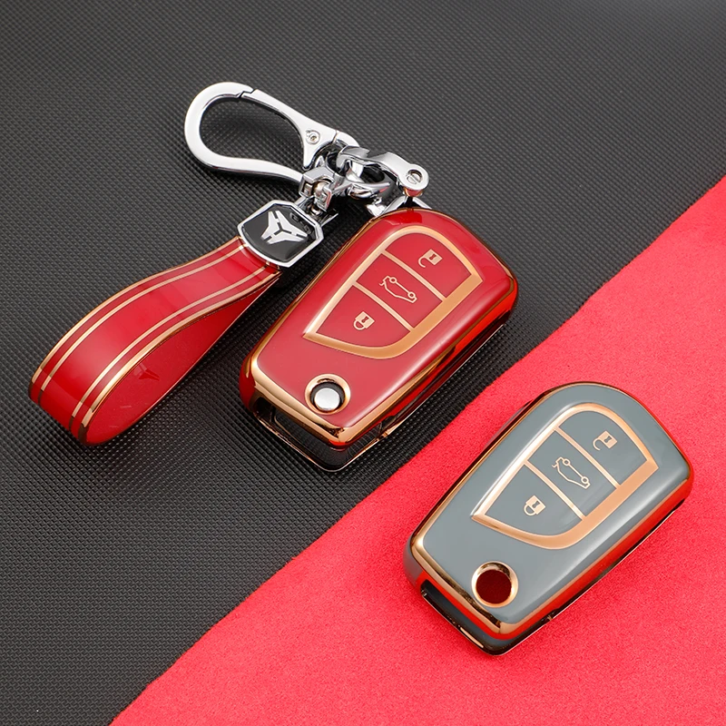 2 3 4 Buttons Car Key Cover Case For Toyota RAV4 Auris Corolla Avensis Verso Yaris Aygo Scion TC IM 2015 -2023 Camry Accessories