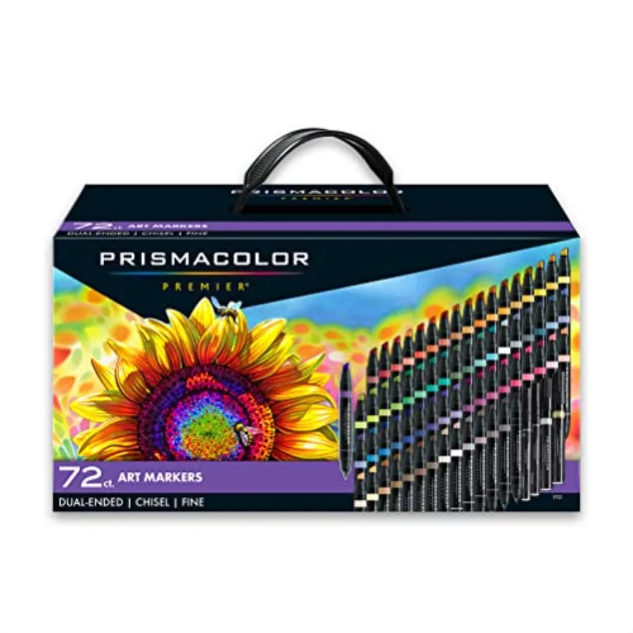 

Premier Dual-Ended Art Markers Alcohol Marker Set 72 Count - Assorted Colors Perfect for Adult Coloring Drawing Art Supplies Bi