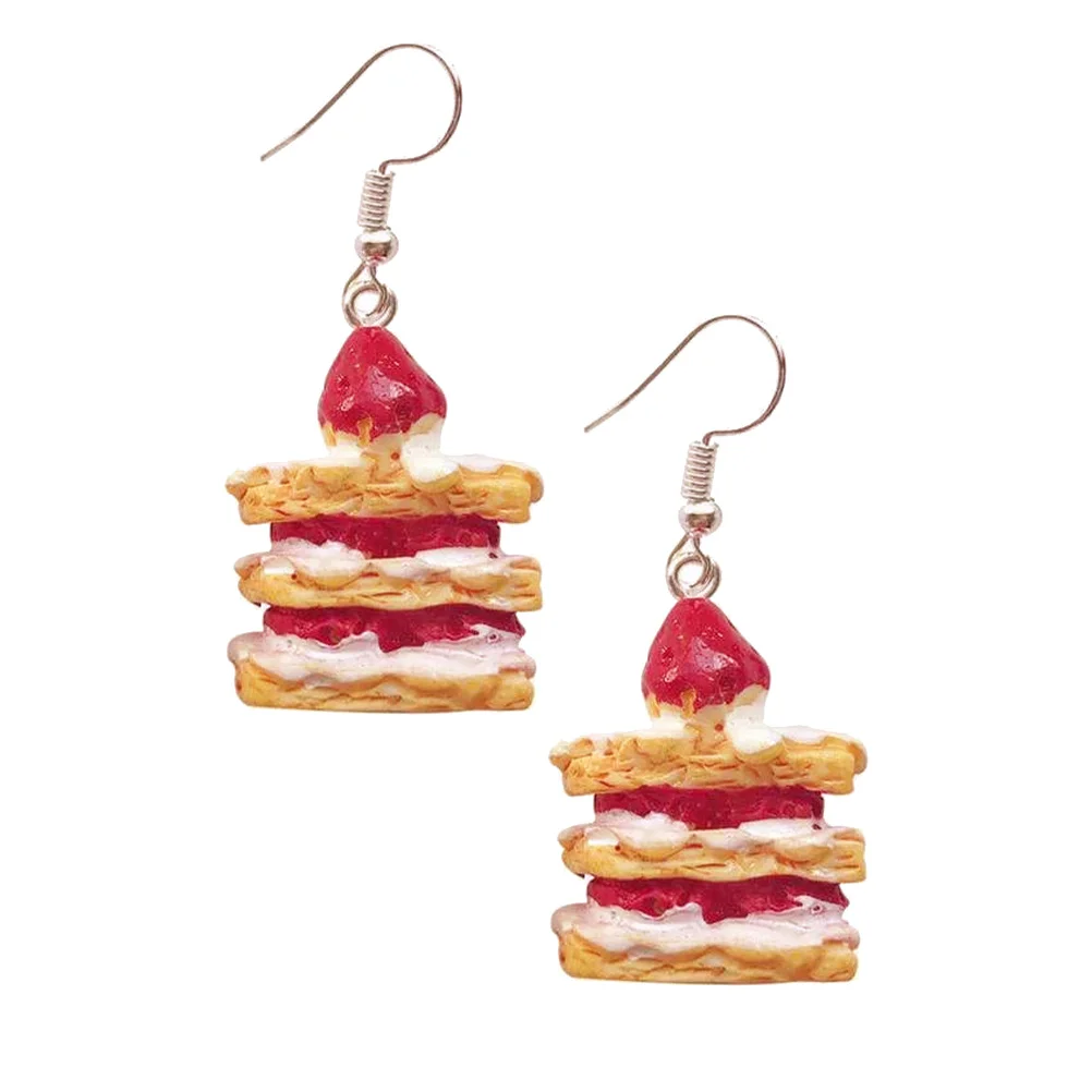 1 زوج محاكاة الفراولة أقراط الحلوى على غرار المتدلي للنساء الإبداعية الأذن مجوهرات مضحك شخصية قطرة العصرية