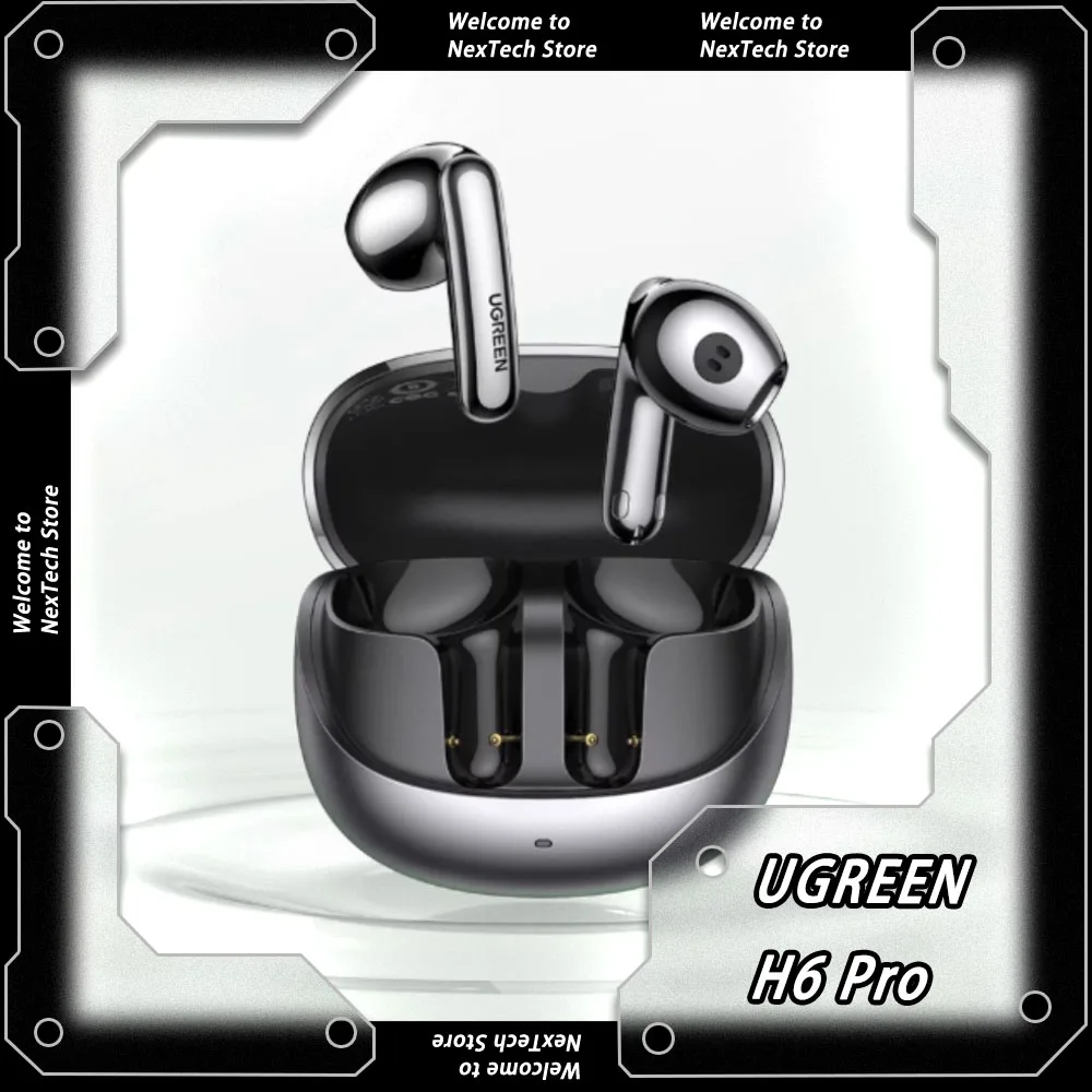 

UGREEN H6 Pro Wireless Bluetooth Earphones LDAC Hi-Res Audio Earphone Adaptive Active Noise Cancelling Earbuds Game Sport Custom