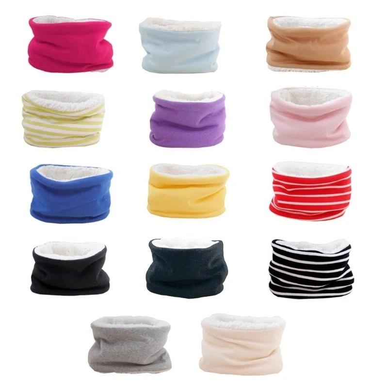 

M76C осенне-зимний детский шарф, однотонные плюшевые шарфы, шейный платок, детский толстый теплый шейный воротник