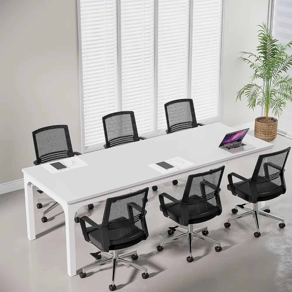 

6.5 FT Conference Room Table, 78.74" W x 27.56" D Large Office Conference Table, Modern Seminar Meeting Table for Boardroom