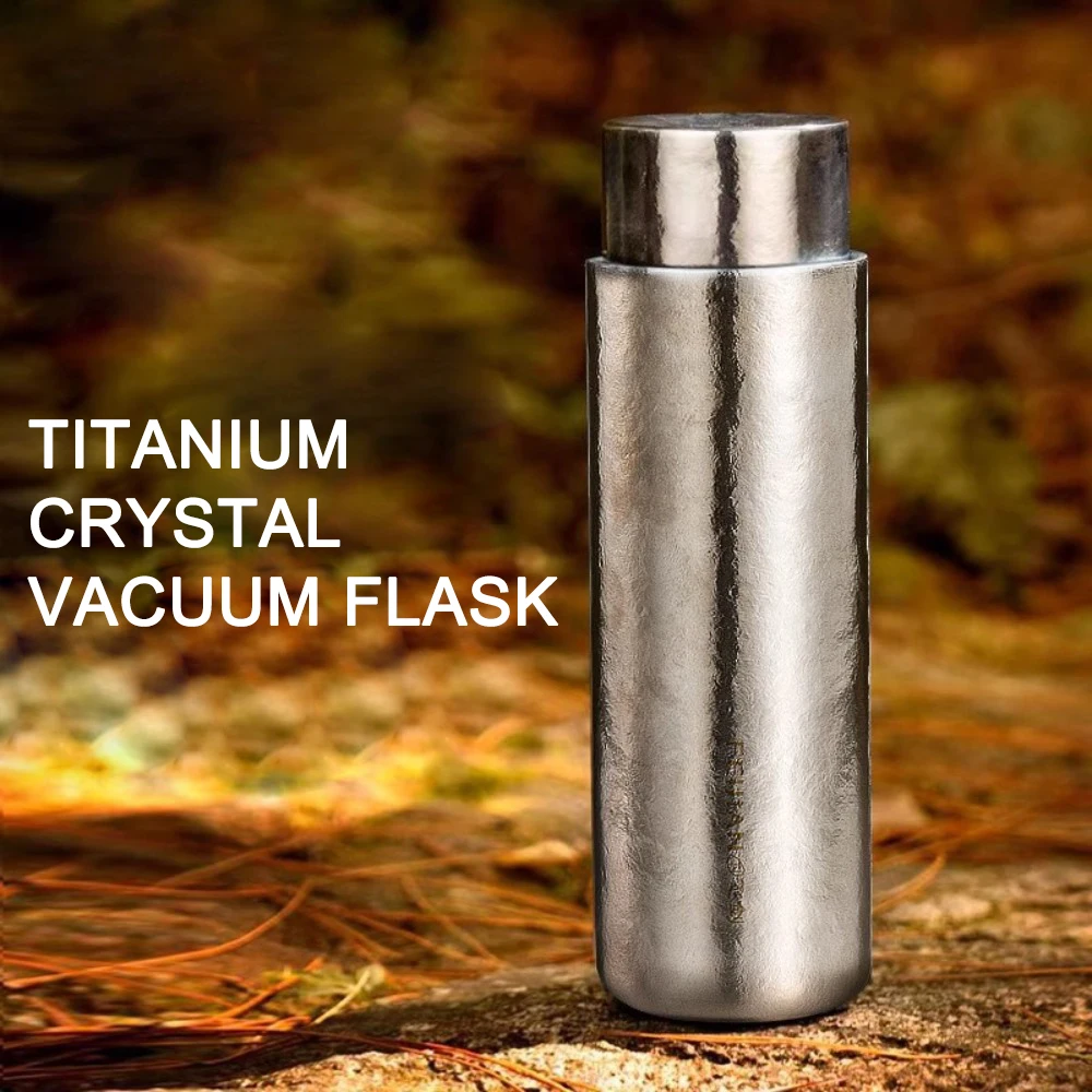 Pure Titanium Office Water Cup Crystal Diamond High-end Vacuum Flask Double-layer Health Stuffy Cup Pure Titanium Vacuum Flask