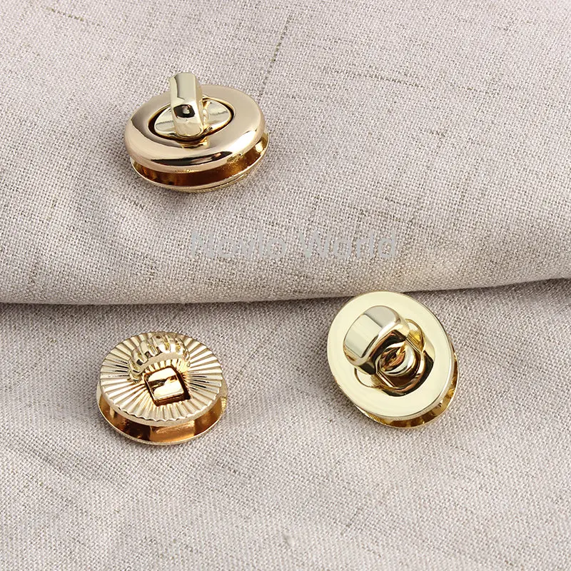 5-10Sets Light Gold Metal Magnetic Button Locks For DIY Leather Bags Handbag Purse Closure Buckle Turn Lock Hardware Accessories