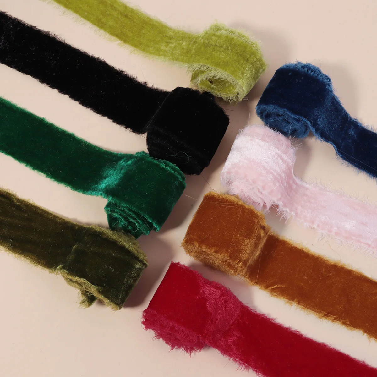 1,5 Yards 4 cm ausgefranstes Seidenband, handgefertigtes Samtband für DIY-Handwerk, Hochzeit, Party, Blumenstrauß, Geschenke, Verpackung, Dekoration
