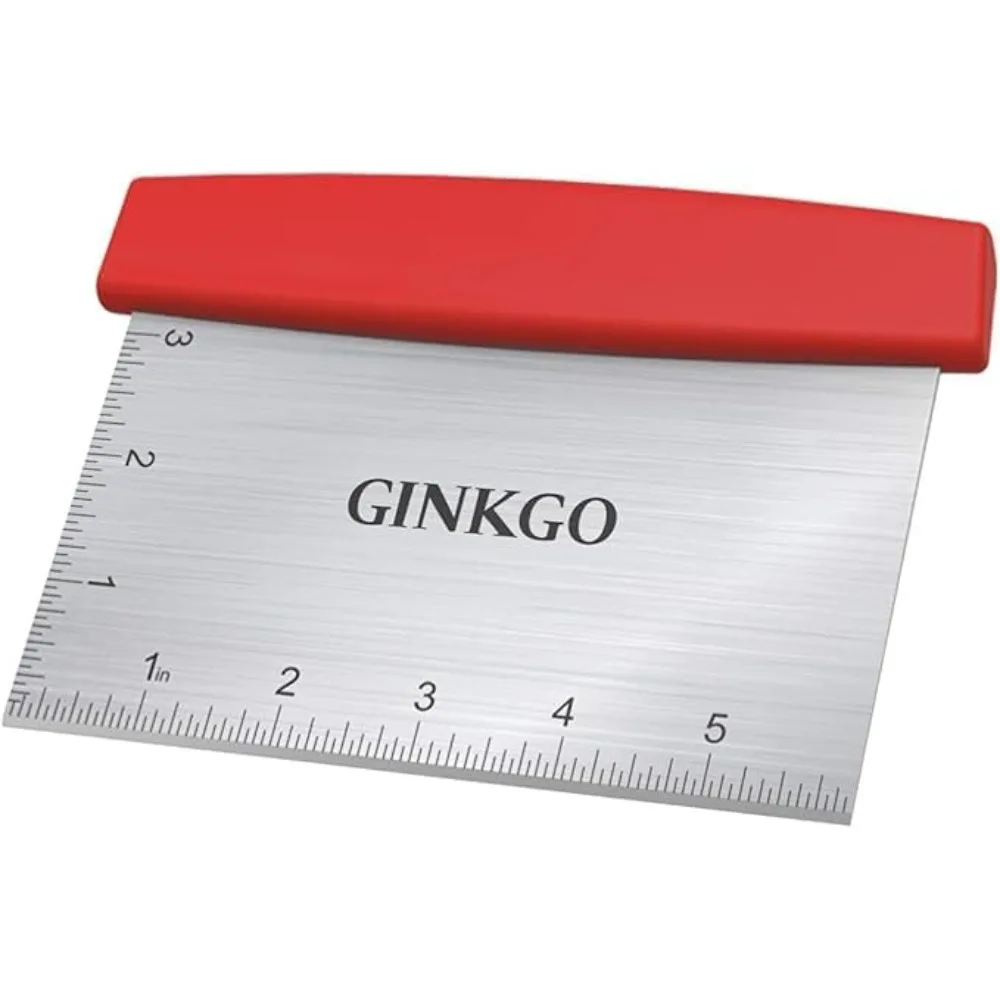 

GINKGO Bench Dough Scraper Chopper Stainless Steel Kitchen Utensil Multipurpose Pastry/Food Cutter Scraper Tool for Cake, Pizza,