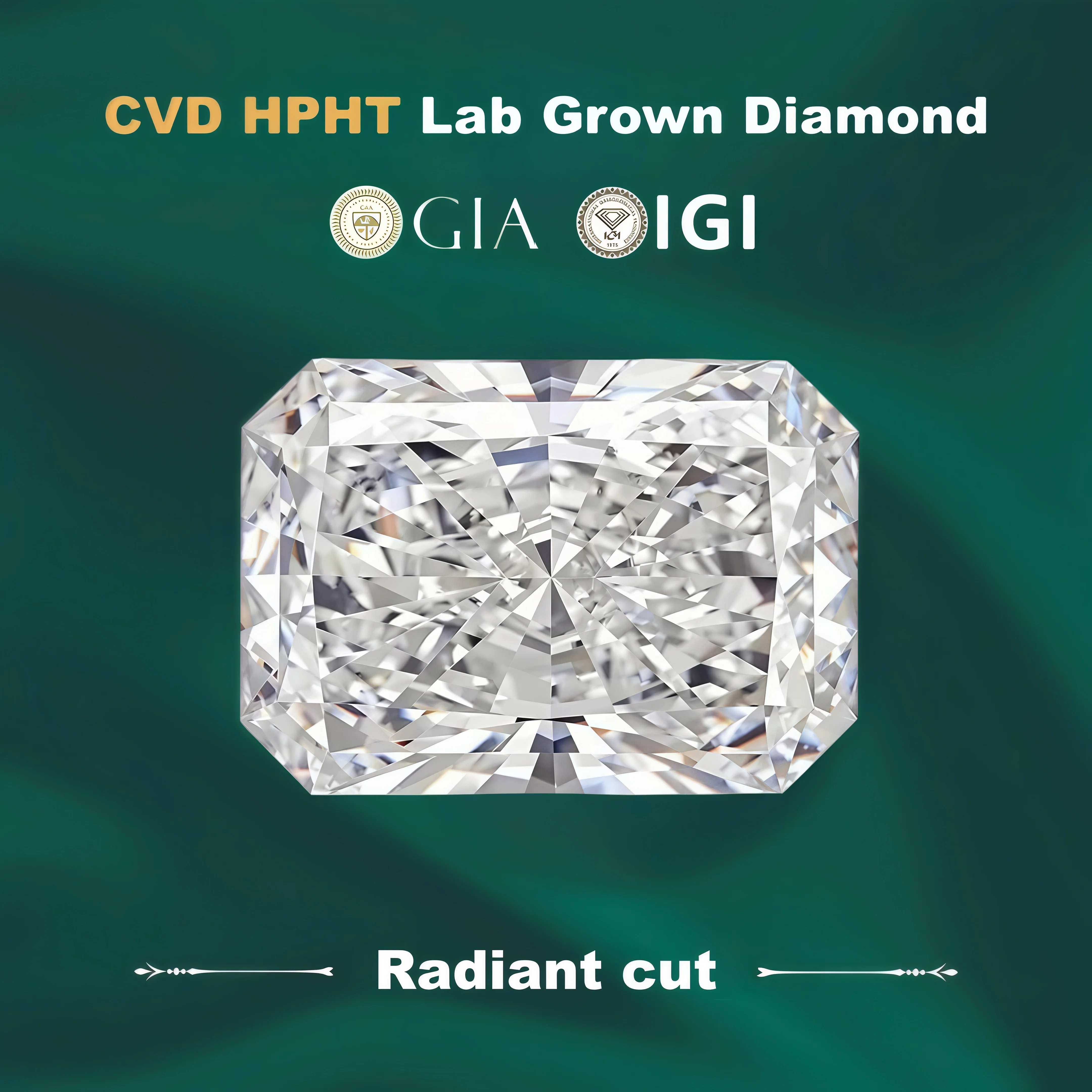 

Radiant cut Lab Grown Diamond CVD HPHT diamond D-F VVS Loose Diamond GIA IGI certificate synthetic diamond
