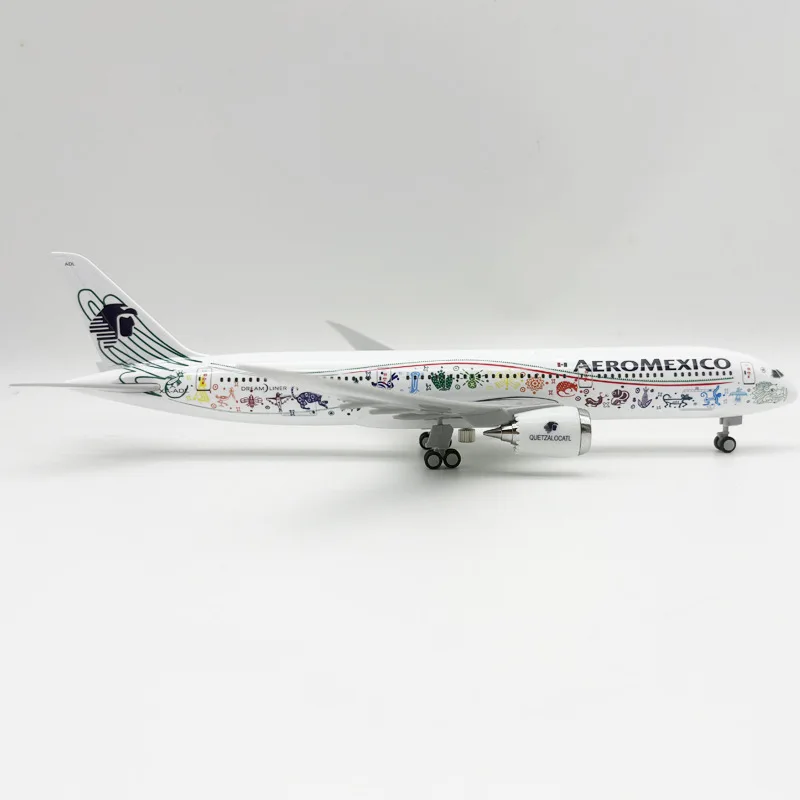 30cm Mexico B787 Airplane Model Kit 1/240 Diecast Resin model With stand Wheel for Enthusiasts Gift or Collection Display