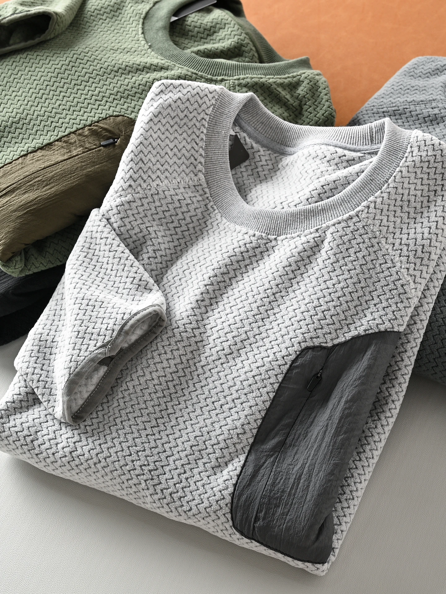 

Мужская футболка Long Sve round Ne с волнистым узором, ткань, уличная осенне-зимняя спортивная повседневная теплая удобная базовая футболка irt