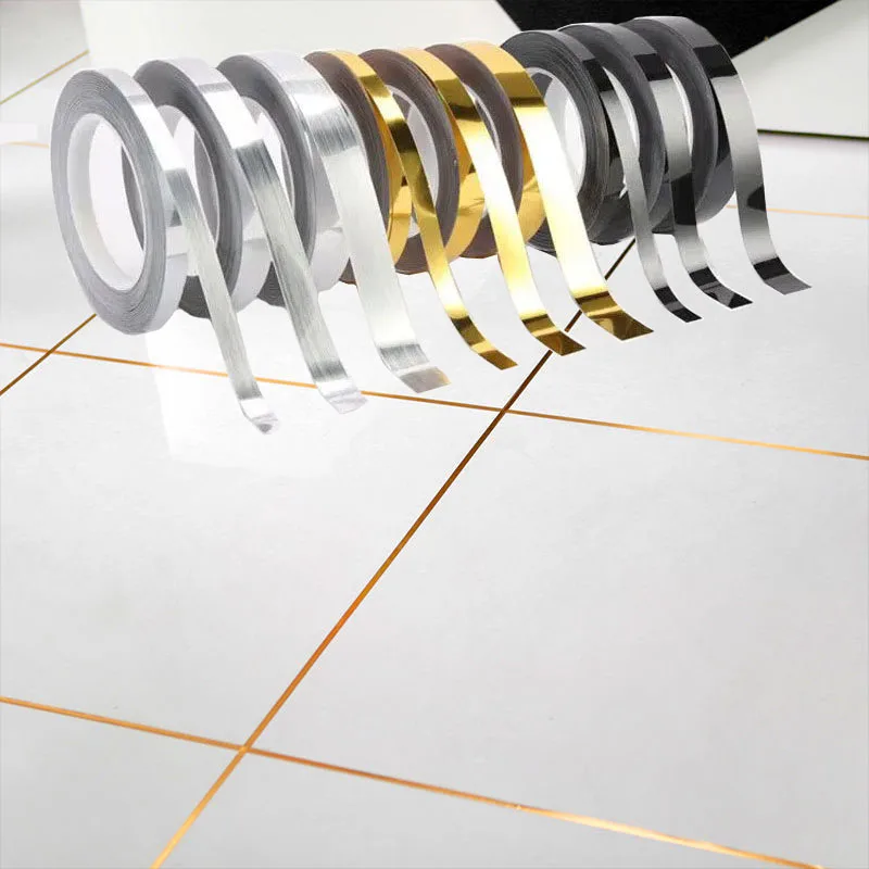 50M Gold Black Self-Adhesive Tile Stickers Tape Floor Waterproof Wall Gap Sealing Strip Tile Beauty Seam Sticker Home Decoratio