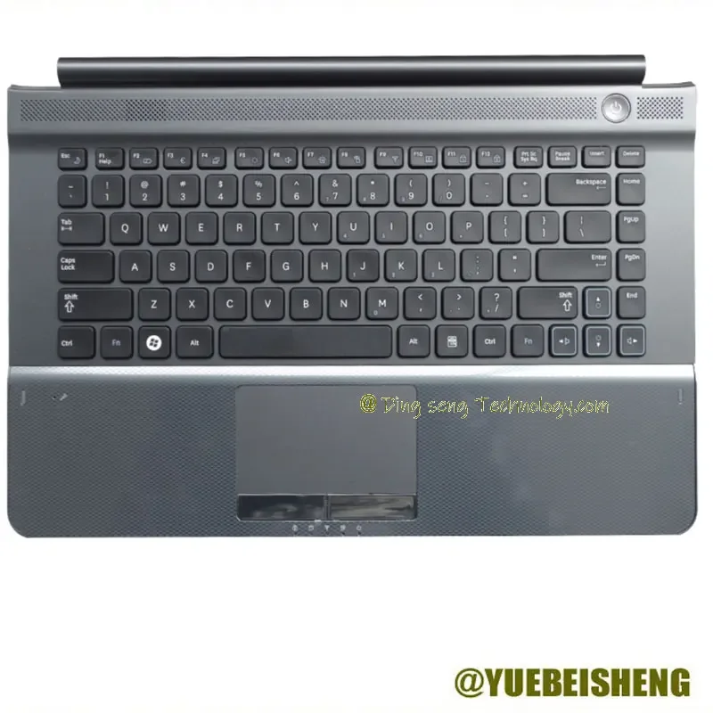 

YUEBEISHENG New/Org For Samsung NP RC410 RC420 RV413 RV412 RC415 Palmrest US keyboard uppper cover case Touchpad,Gray