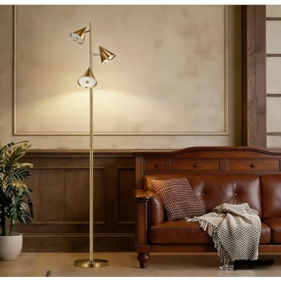 

Tree Floor Lamp with Remote Dimmable 3 Rotatable LED Lights 5 Color Temps 2700K-6500K Works with Smart Plugs 63" Modern Standin