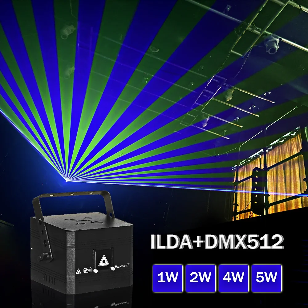 

New ILDA 5w Animation Disco Laser DJ Atmosphere Soundcontrol Light DMX Wedding Event Lighting for Home Party Club 3D Projector