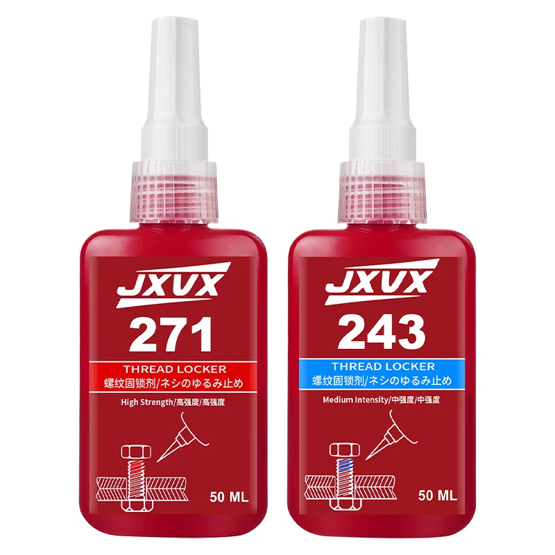 Schroefdraadborgmiddel 243 271 Schroefdraadborgmiddel (vergelijkbaar met Loctite) Anaërobe lijm Afdichtmiddel Gemiddelde tot hoge sterkte, oliebestendig, bestand tegen hoge temperaturen Blauw, - afbeelding 2