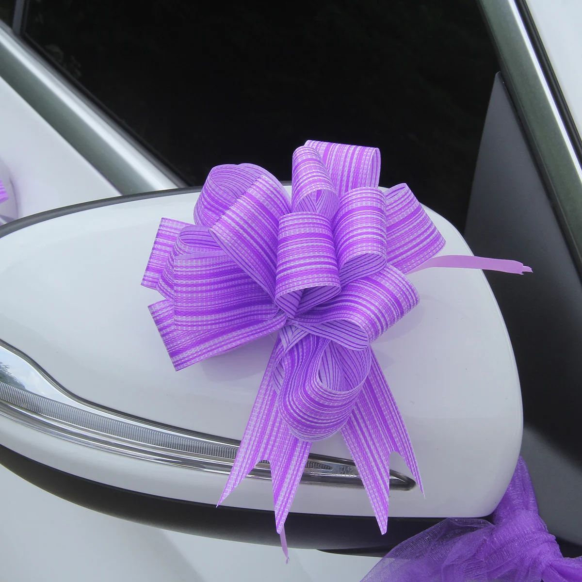 

6Pcs Wedding Car Artificial Flowers Heart Shaped Purple Pull Flowers Elegant Decoration Wedding Scene Birthday Party