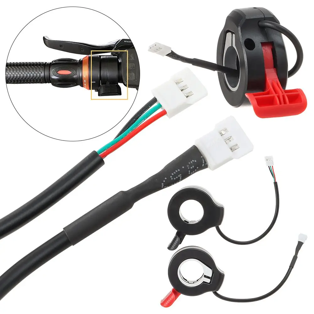 Black/Red For Bafang BBSHD 36V 48V Finger Thumb Throttle Electric Bicycle Accessories Ebike Thumb Throttle Waterproof Connector