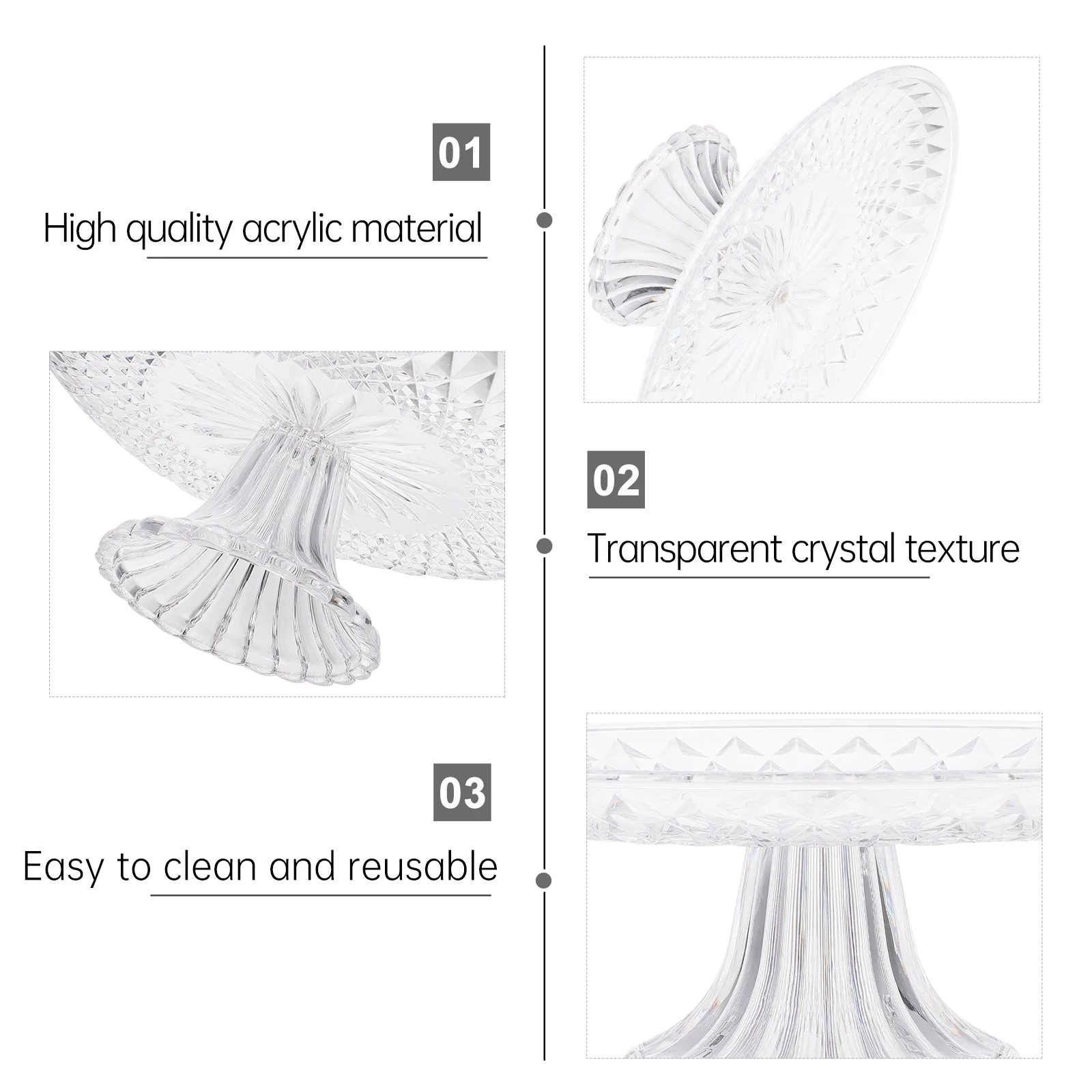 1 قطعة صينية للفاكهة الاكريليك 30 سنتيمتر شفافة مستقرة عرض موقف حفل زفاف الحلوى أطباق فاكهه حامل الحلوى كعكة لوحة