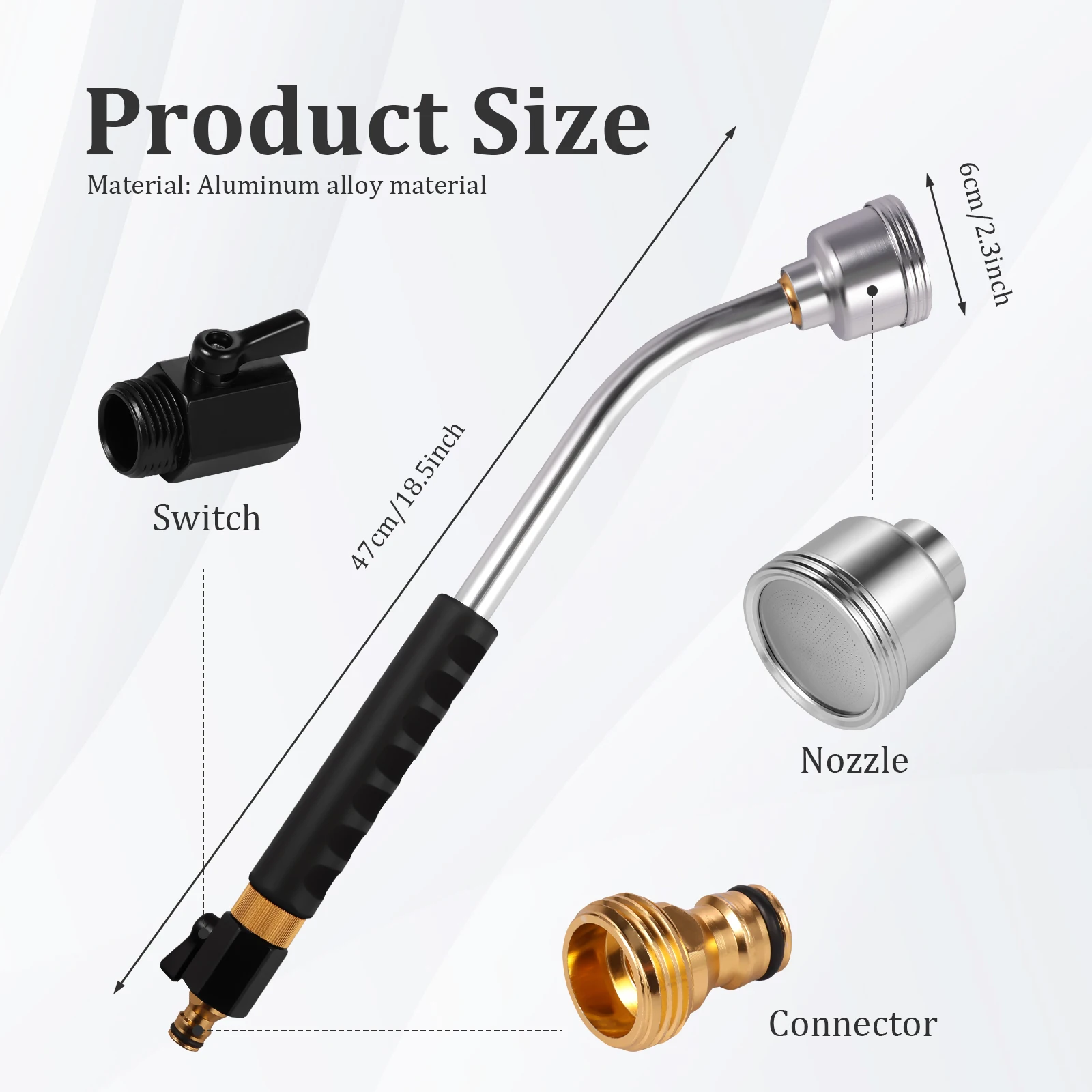 Lanza de riego de jardín, varita rociadora de ducha suave y completa con Control de flujo de pulgar para cestas colgantes, arbustos, plantas y flores