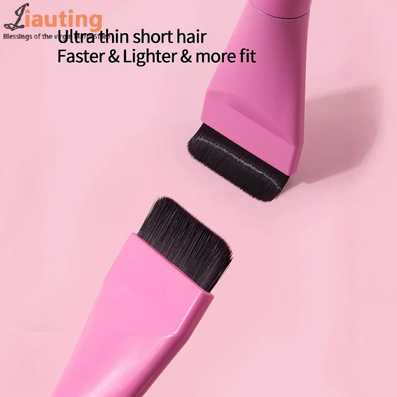 Ensemble de pinceaux de maquillage Ultra-fins, 5 pièces, pour fond de teint, sourcils, Eyeliner, poudre de velours sans trace, bouffante douce, outil de beauté à tête plate