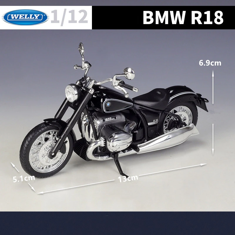 WELLY 1:12 BMW R18 2020 Alloy Motorcycle Model Simulation Diecasts Metal Toy Street Cruise Motorcycle Model Collection Kids Gift