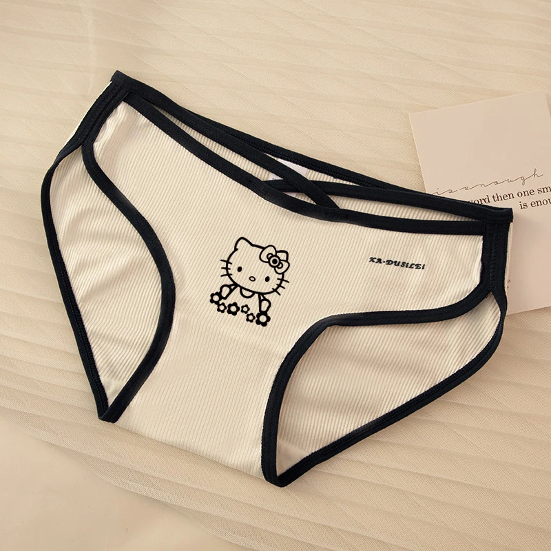 Sanrios Underwear Girl Hellokittys Anime Figure Skin-Friendly Breathable Kawaii Cartoon New Sports Mid-Rise Triangle Shorts