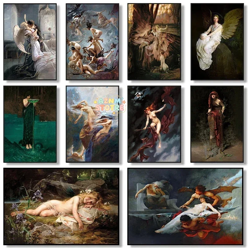 （2D Canvas painting） John William Waterhouse Woman Portrait Classic Artwork Posters and Prints Canvas Printing Wall Art Pictu