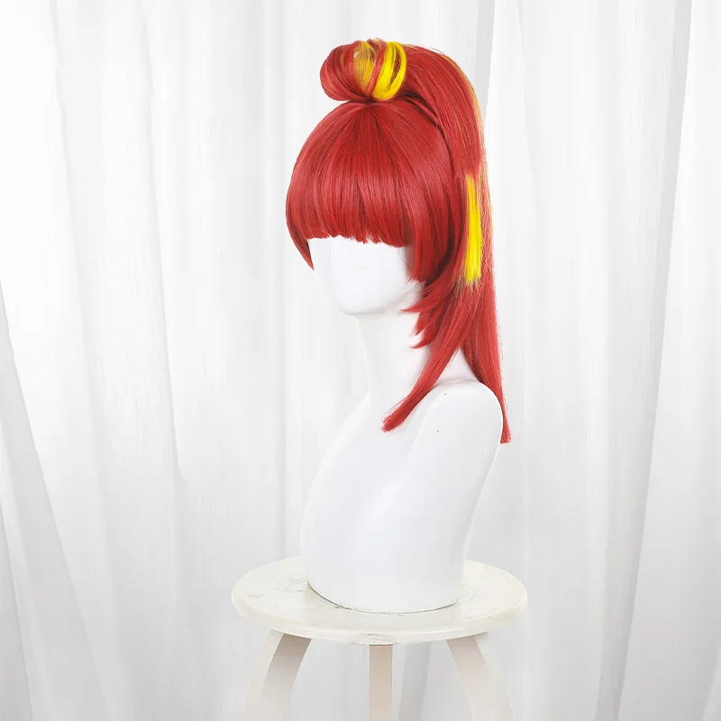 Juego SQ Cosplay peluca estilo resaltado rojo y amarillo para Comicon fiesta adultos mujeres hombres