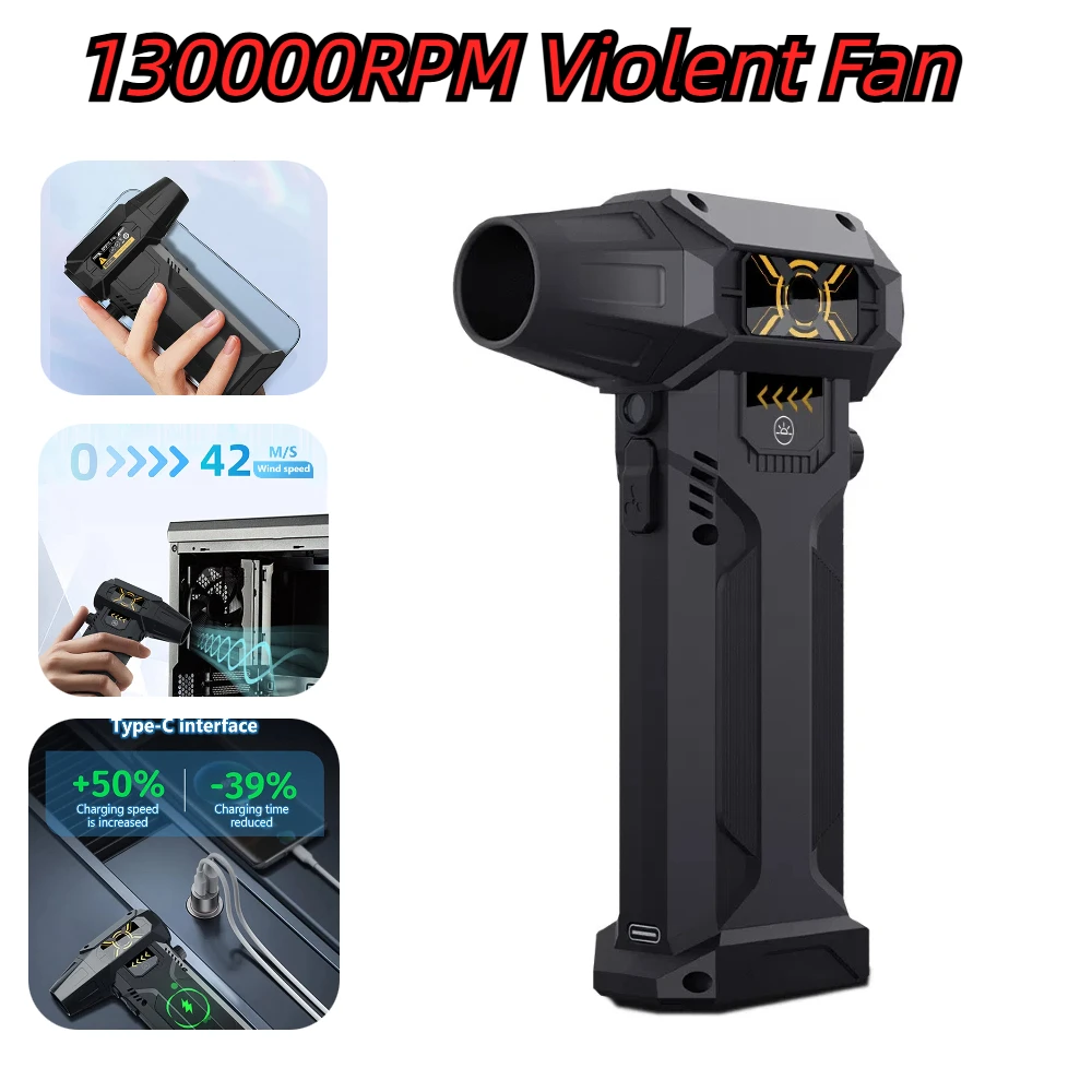 

Mini Turbo Jet Fan 130000RPM Electric Air Duster Blower Infinitely Adjustable Wind Speed 52m/s Car Computer Cleaning Air Dryer