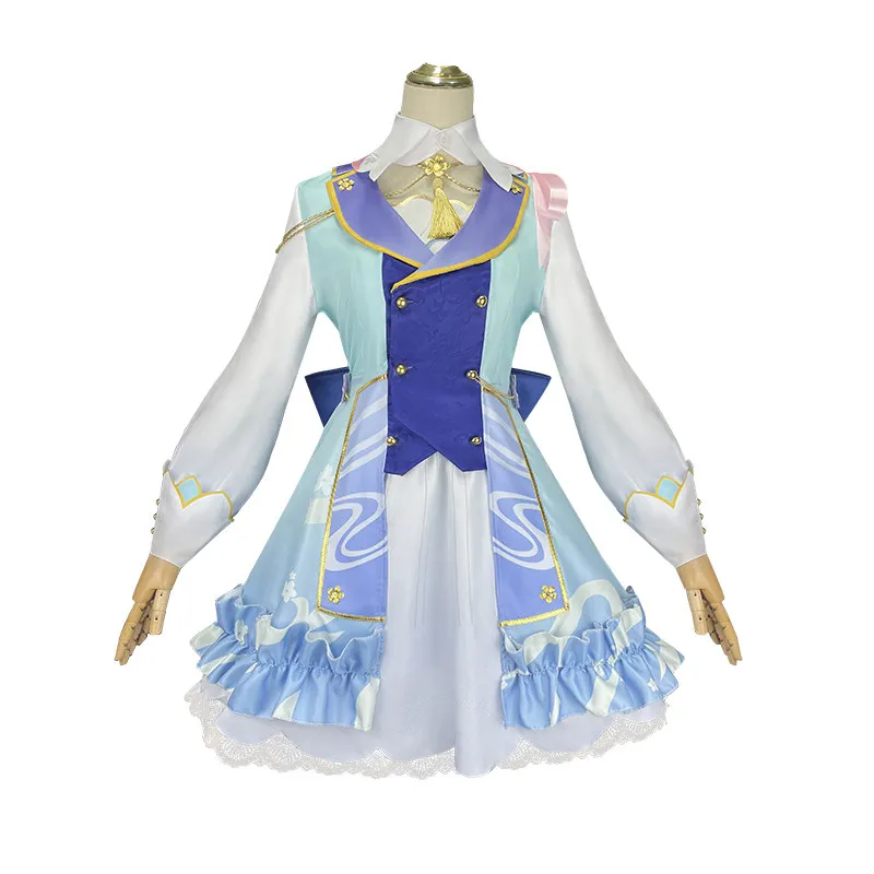 

Kamisato Ayaka Cosplay Costume Elegant Lolita Dress Anime Role Play Outfit Party Christmas Carnival