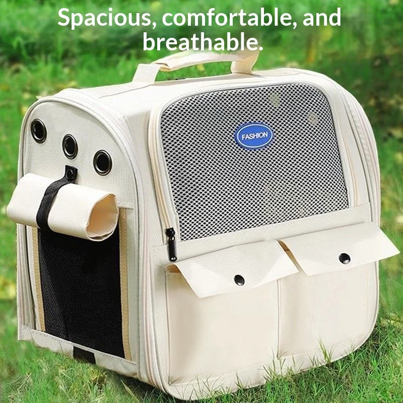 Mochila transportadora plegable para gatos transpirable con correas - imagen 3