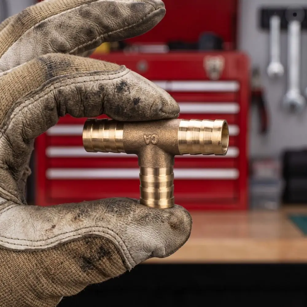 Heavy-Duty Brass Brass T Piece 6mm 8mm 10mm 12mm T Shape Barbed Tee Connector Universal 3 Way Hose Joiner Auto Technicians