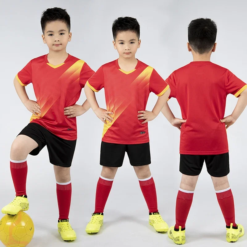 LOGO personalizzato divise da calcio per bambini di alta qualità maglia da calcio per bambini Set corto per bambini sport da allenamento per giovani