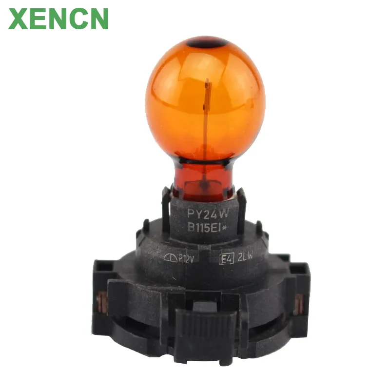 XENCN PY24W 12V Car Turn Signal Light Original Bulb Amber Daytime Light 1300610092 Car Front Rear Indicators Lamp 1pcs