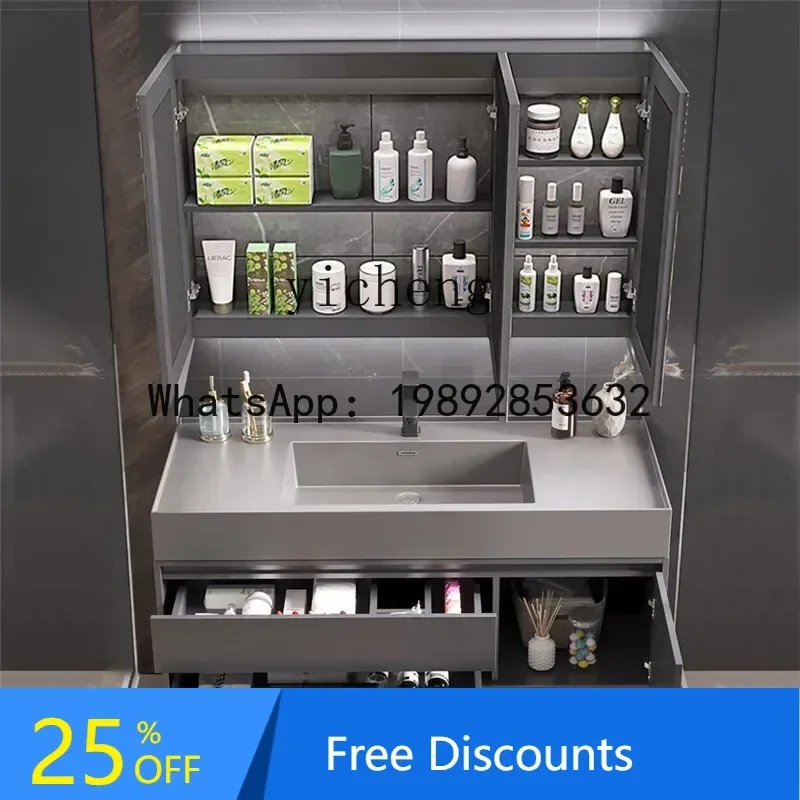 board integrated wash basin solid wood bathroom washbasin cabinet combination