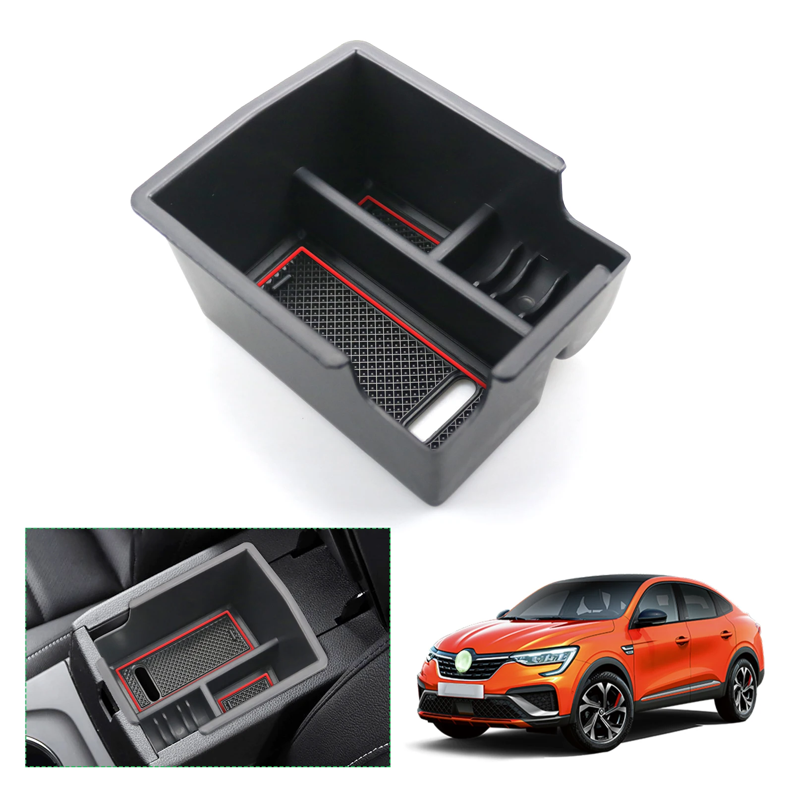 RUIYA for Renault Arkana 2021 2022 2023 Car Armrest Box Storage Central Control Container Auto Renault Arkana Accessories 2023