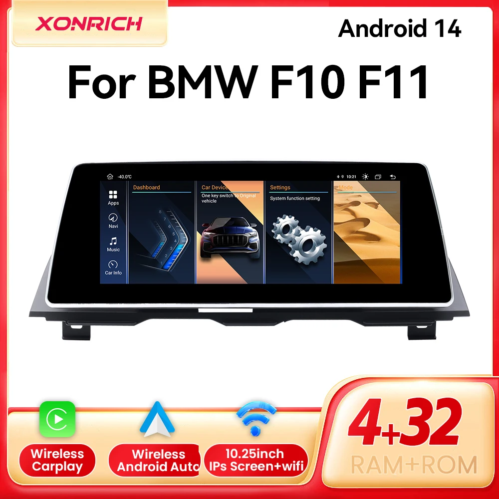 1920*720 IPS Car Multimedia Player For BMW 5 Series F10 F11 2011-2017 CIC NBT Wireless Carplay Android Auto GPS DSP Navi WIFI