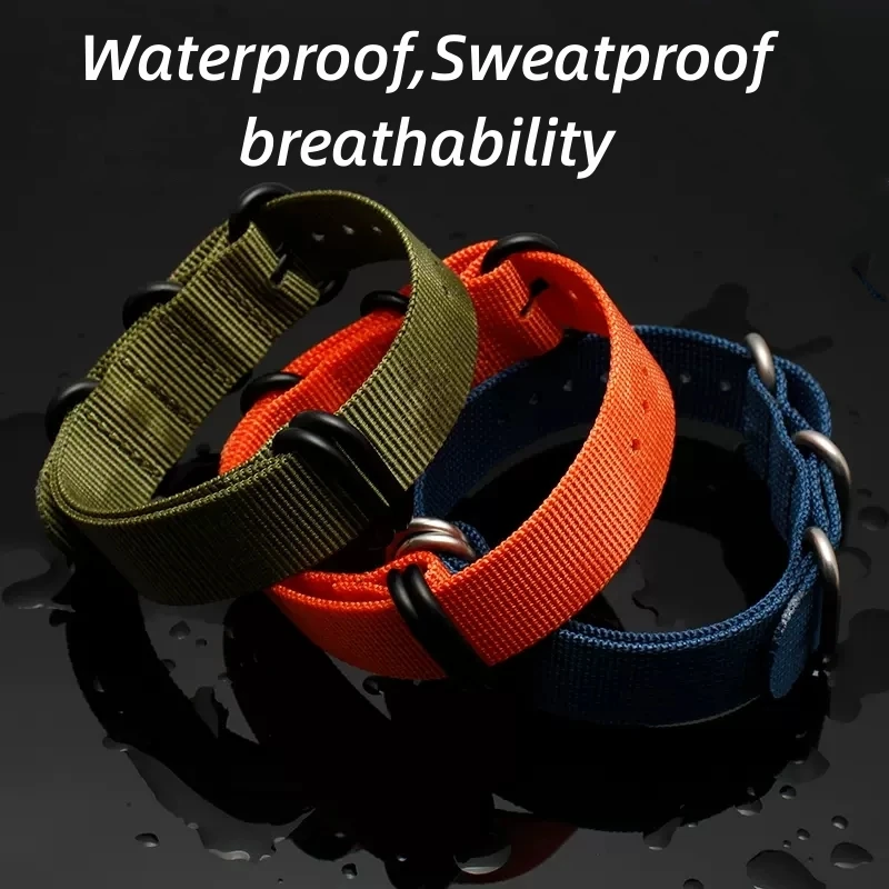 Nylon Watch Band 18mm 20mm 22mm 24mm Nato Strap Premium Army Sport Loop Dropshipping Military black buckle Belt bracelet