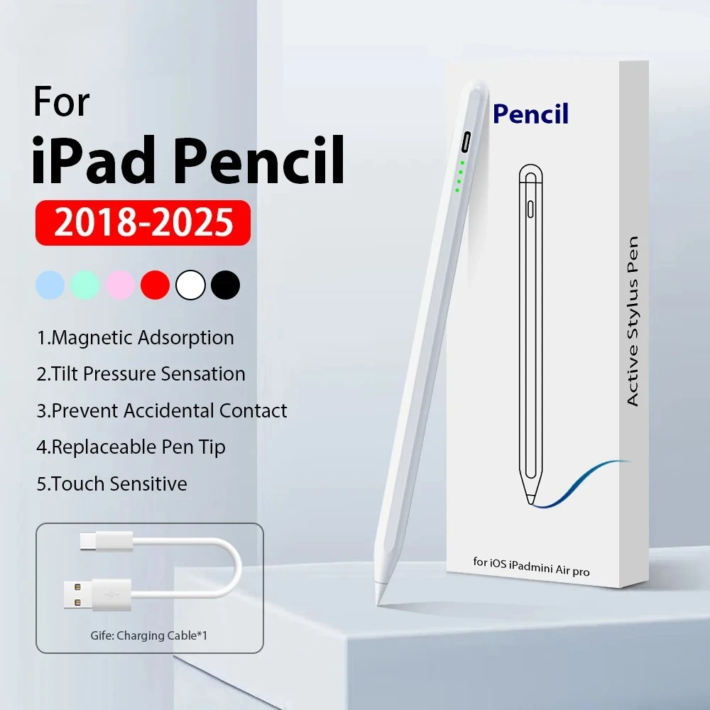 Universal Active Stylus Pen for iPad, Support iPad Pro 13 M4, Air 11 M3 M2, Mini 7 6, iPad 10th 9th 8th Gen Touch Writing Pen