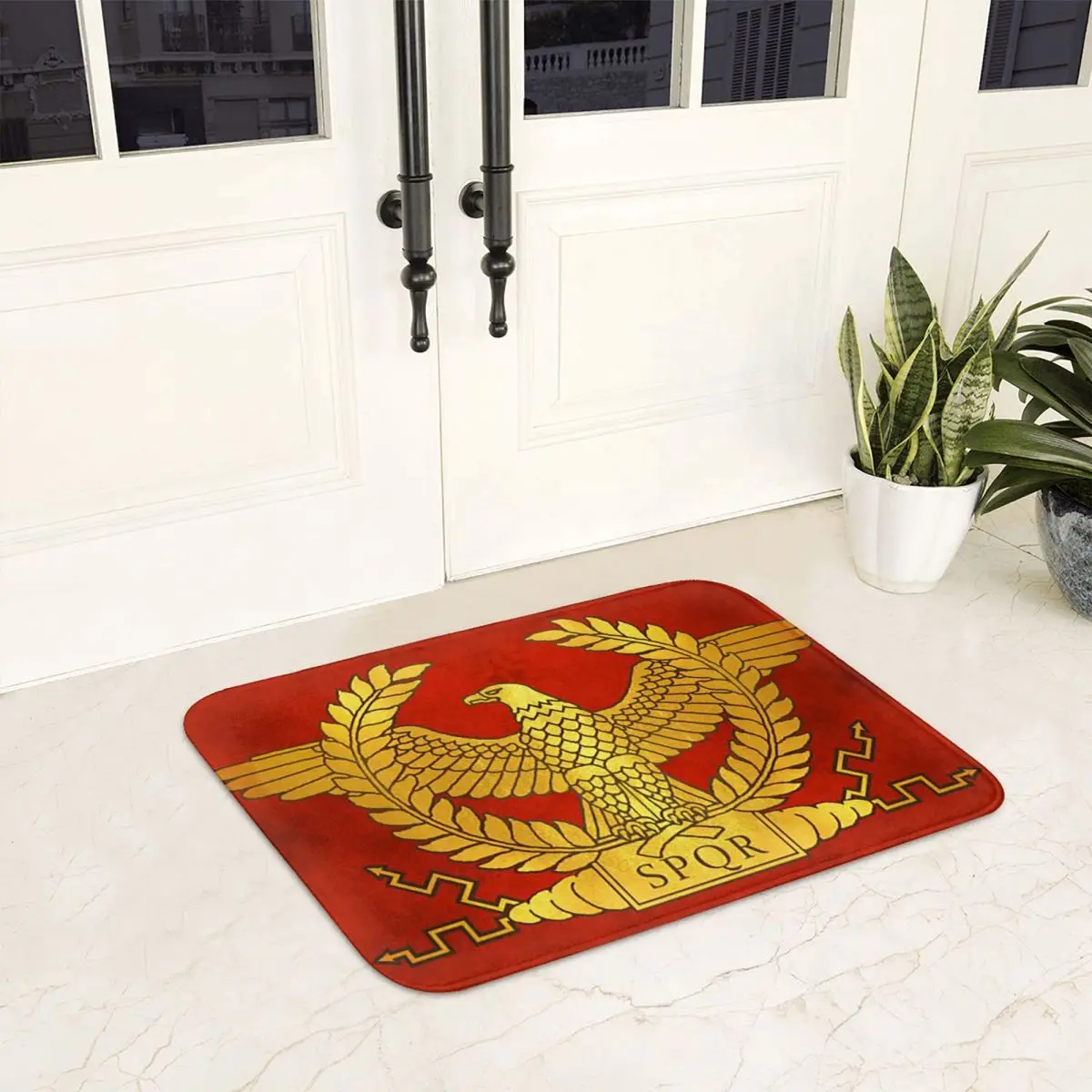 Gold SPQR Roman Imperial Eagle Anti-slip Doormat Floor Mat Absorbent Mat Carpet Rug for Kitchen Entrance Balcony Footpad Mats