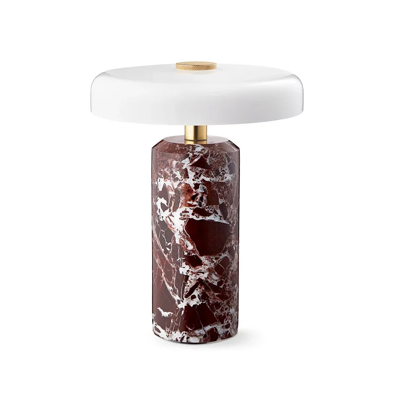 Danish Luxury Marble LED Table Lamp Portable Rechargeable Dimmable Desk Light Modern Decor Bedside Lamp for Bedroom Living Room