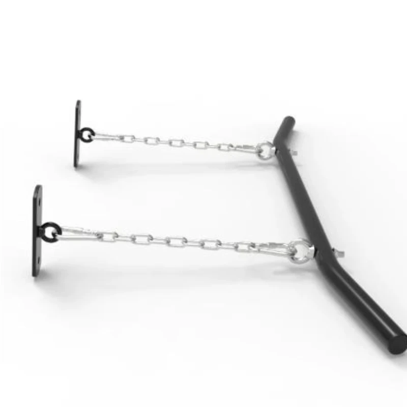Beam Mounted Pull Up Bar Adjustable Height Iron Chain Suspended Single Rod Home Upper Body Back Strength Training Fitness